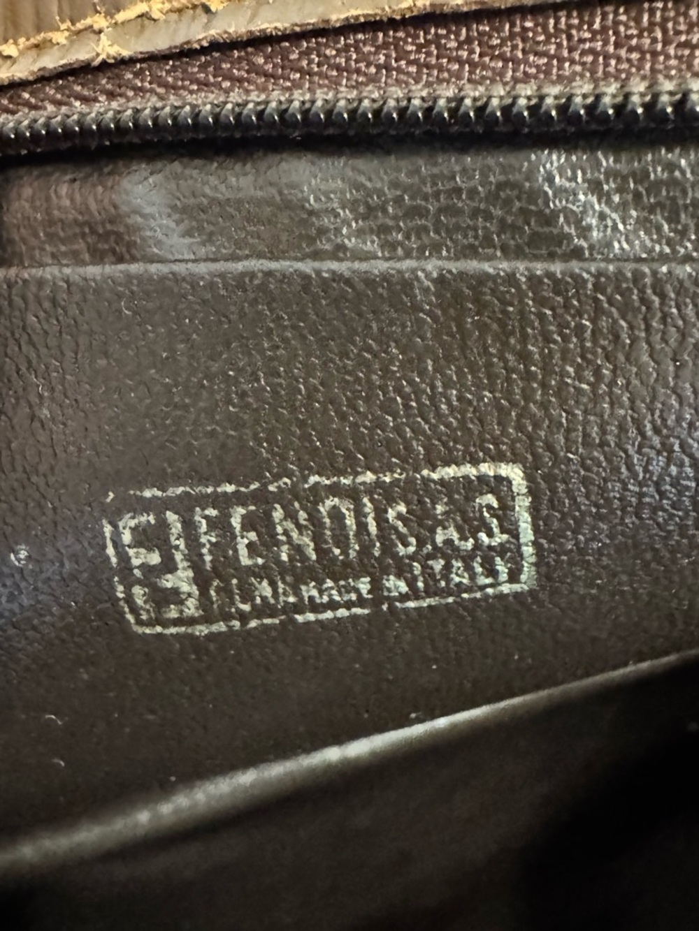 Fendi Brown Zucca Logo Zip Pouch - Picture 10 of 16